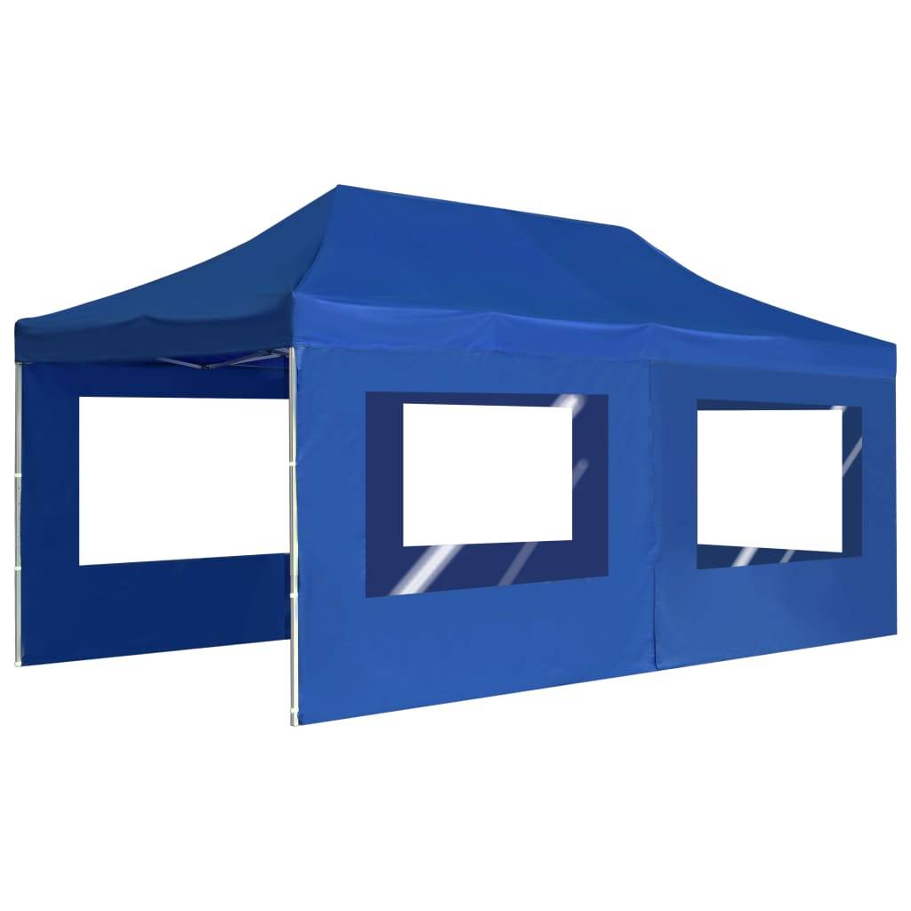 vidaXL Profi-Partyzelt Faltbar mit Wänden Aluminium 6×3m Blau