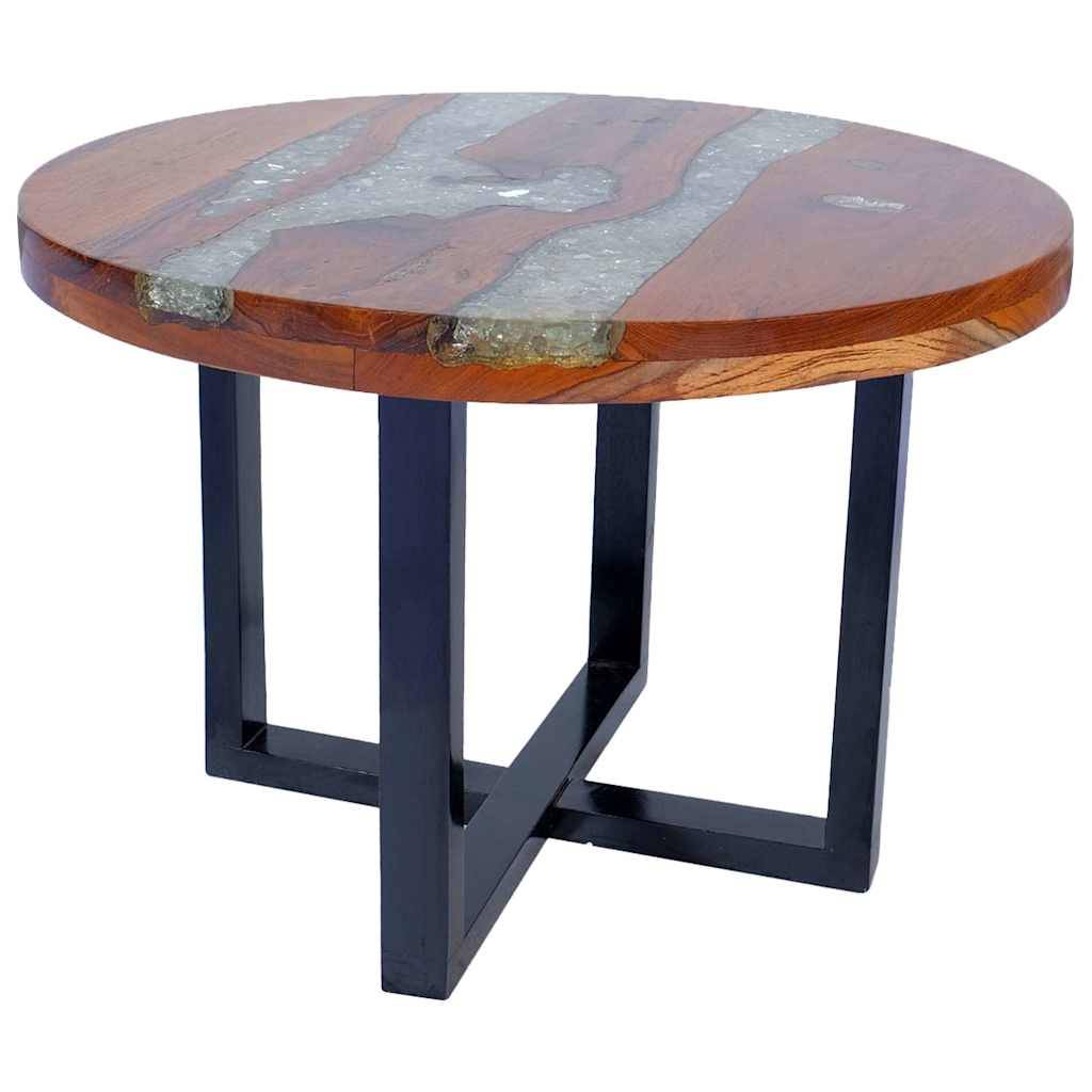 vidaXL Couchtisch Teak Harz 60 cm