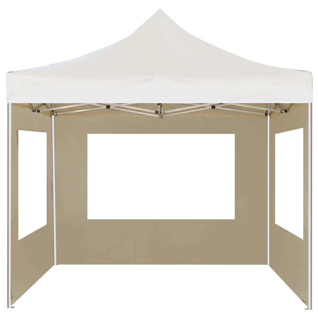 vidaXL Profi-Partyzelt Faltbar mit Wänden Aluminium 3x3 m Creme