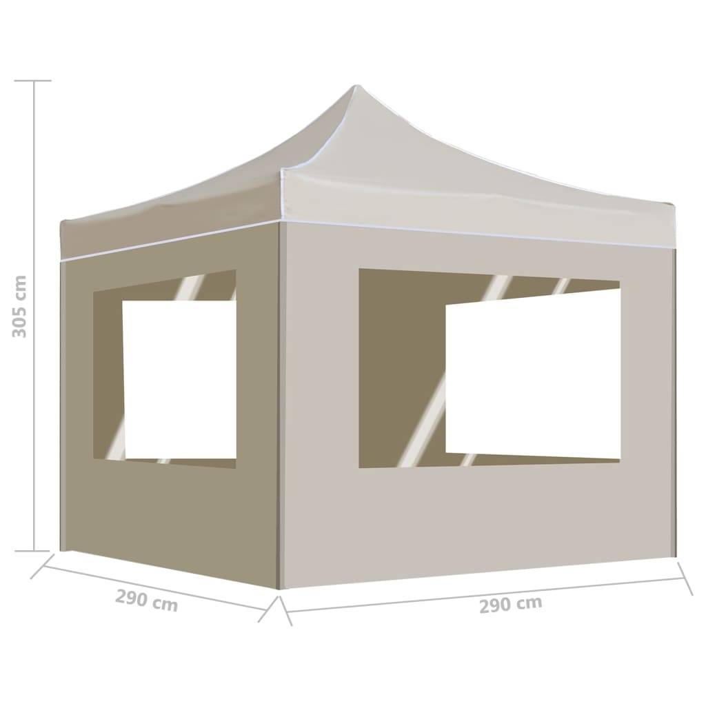 vidaXL Profi-Partyzelt Faltbar mit Wänden Aluminium 3x3 m Creme