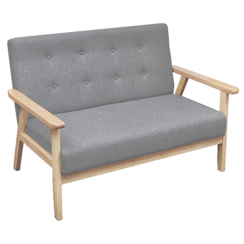 vidaXL Sofa-Set 3-tlg. Stoff Hellgrau