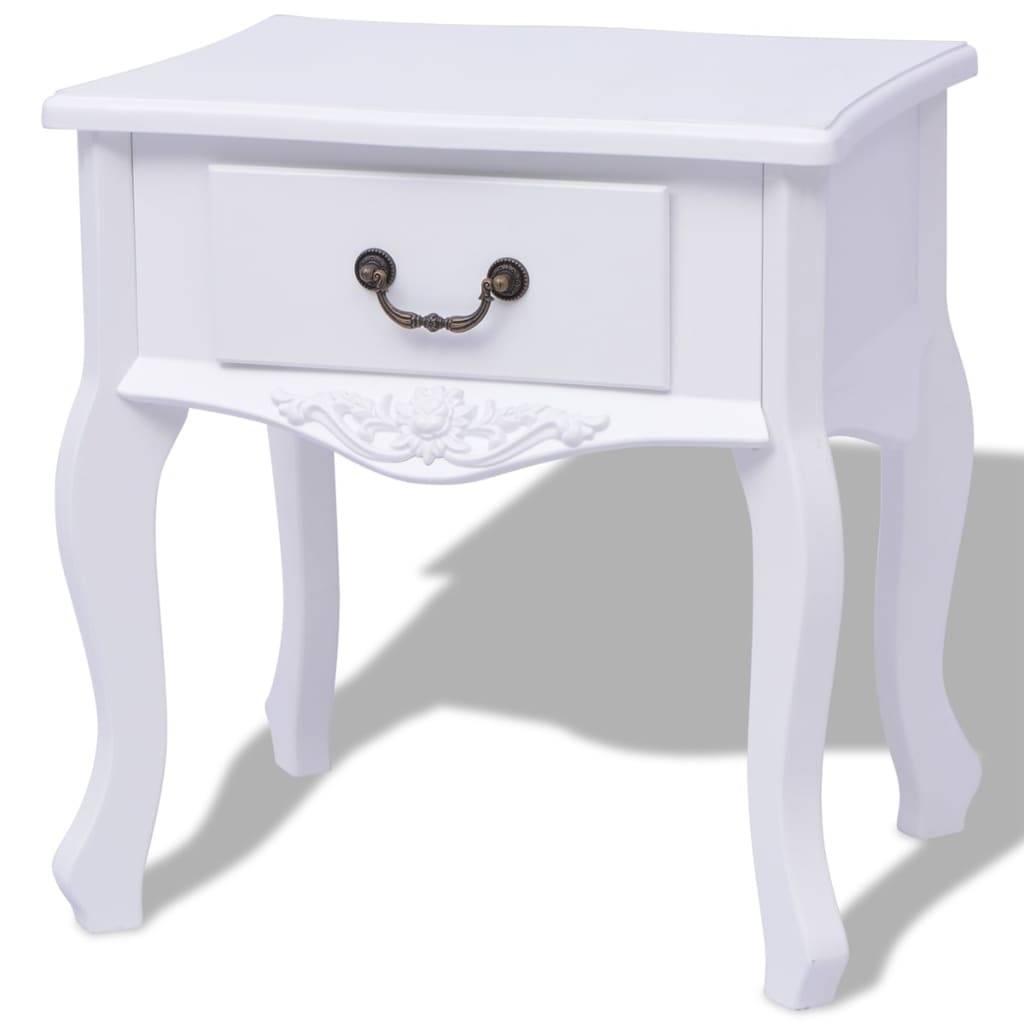 vidaXL Nachttisch Weiß MDF