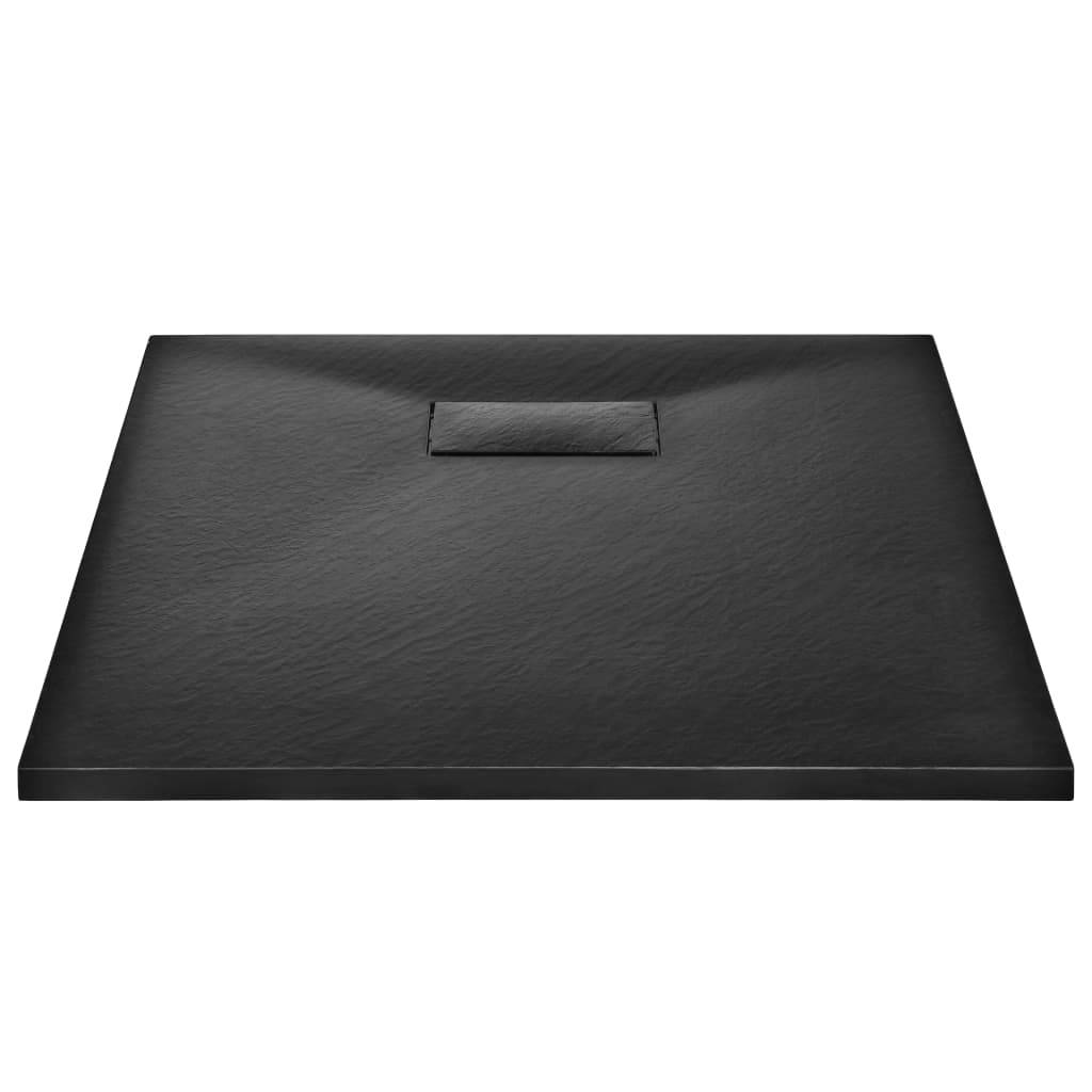 vidaXL Duschwanne SMC Schwarz 90×70 cm