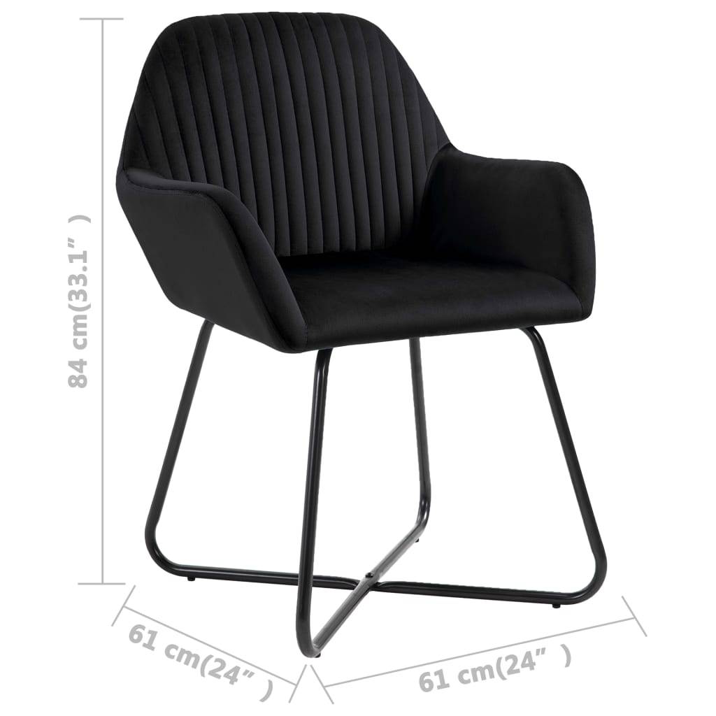 vidaXL Esszimmerstühle 2 Stk. Schwarz Samt