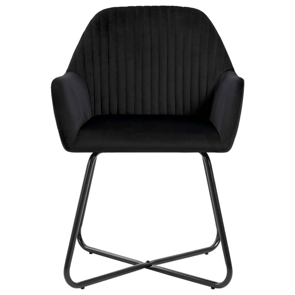 vidaXL Esszimmerstühle 2 Stk. Schwarz Samt