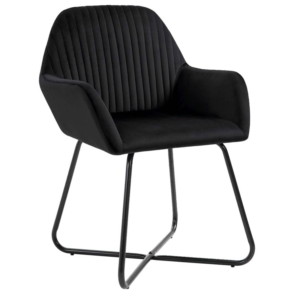 vidaXL Esszimmerstühle 4 Stk. Schwarz Samt