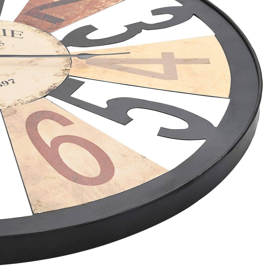 vidaXL Wanduhr Metall 60 cm Mehrfarbig