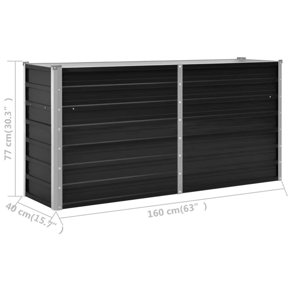 vidaXL Garten-Hochbeet Anthrazit 160 x 40 x 77 cm Verzinkter Stahl