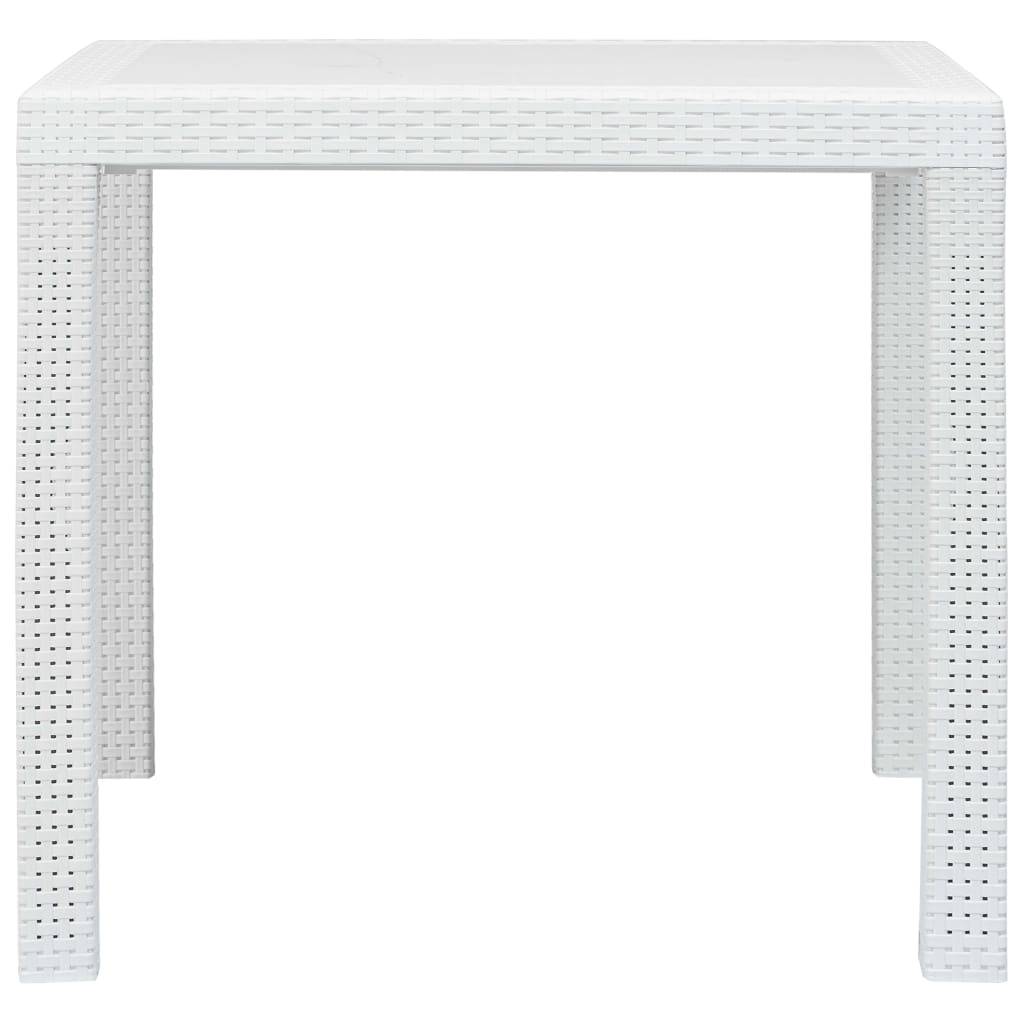 vidaXL Gartentisch Weiß 79x79x72 cm Kunststoff Rattan-Optik