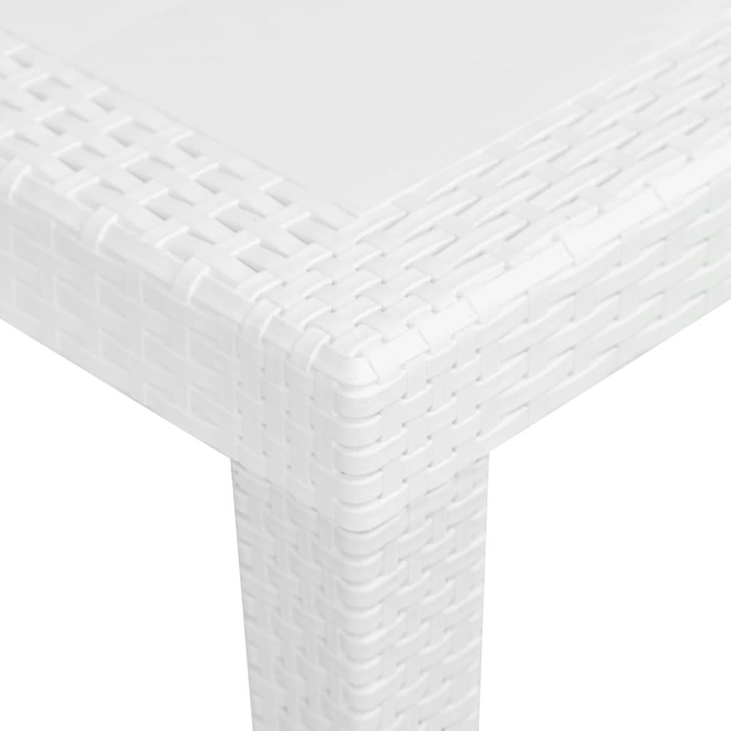 vidaXL Gartentisch Weiß 79x79x72 cm Kunststoff Rattan-Optik