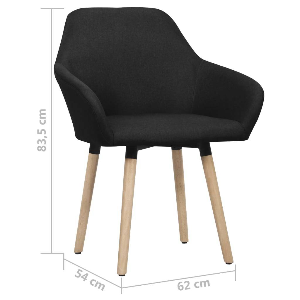 vidaXL Esszimmerstühle 2 Stk. Schwarz Stoff