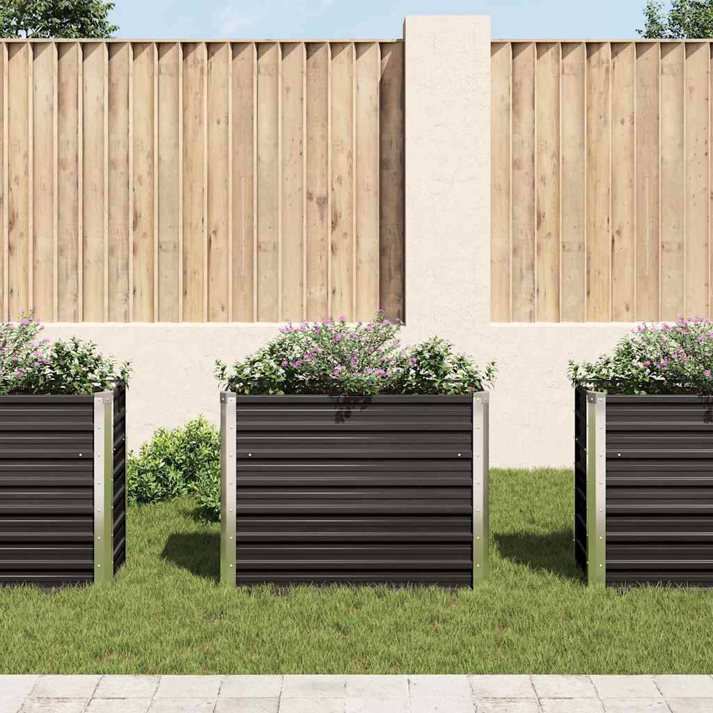 vidaXL Garten-Hochbeet Anthrazit 100 x 40 x 77 cm Verzinkter Stahl