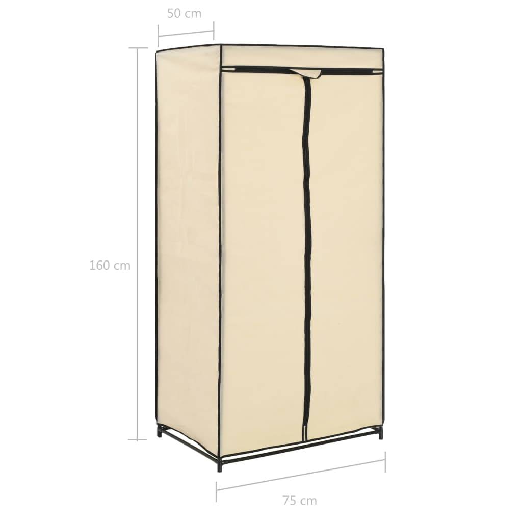 vidaXL Kleiderschrank Creme 75×50×160 cm