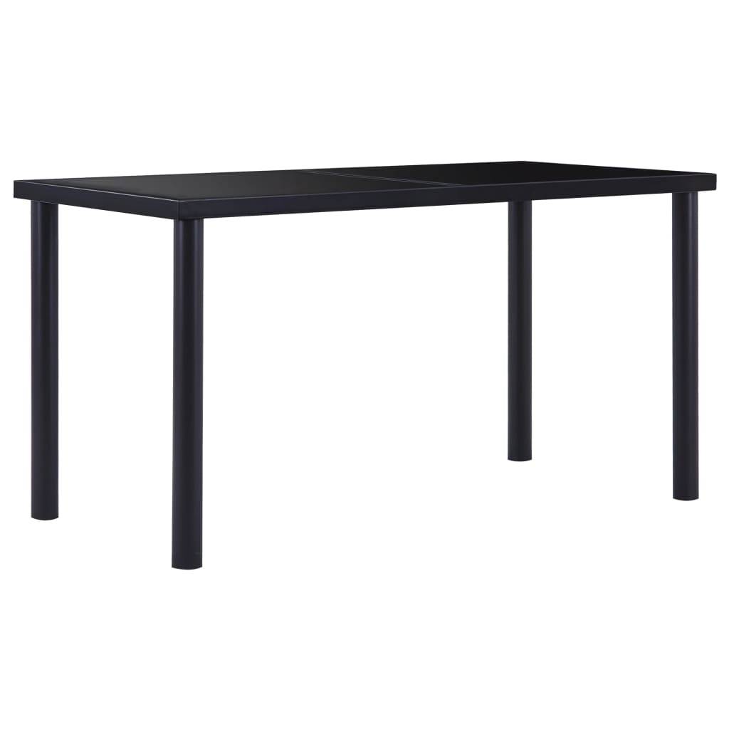 vidaXL Esstisch Schwarz 140 x 70 x 75 cm Hartglas