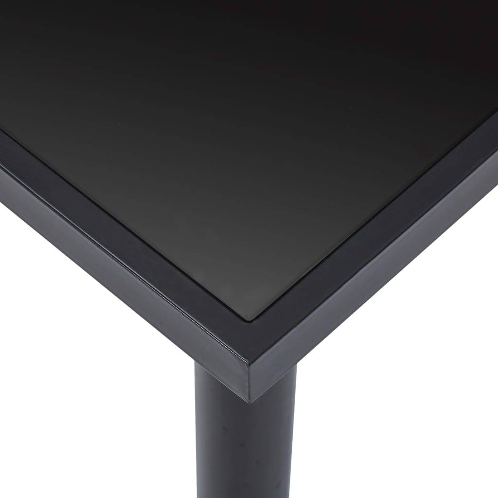 vidaXL Esstisch Schwarz 140 x 70 x 75 cm Hartglas
