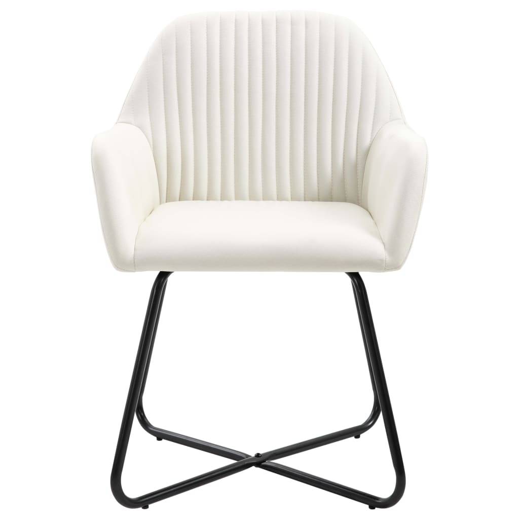 vidaXL Esszimmerstühle 6 Stk. Creme Stoff