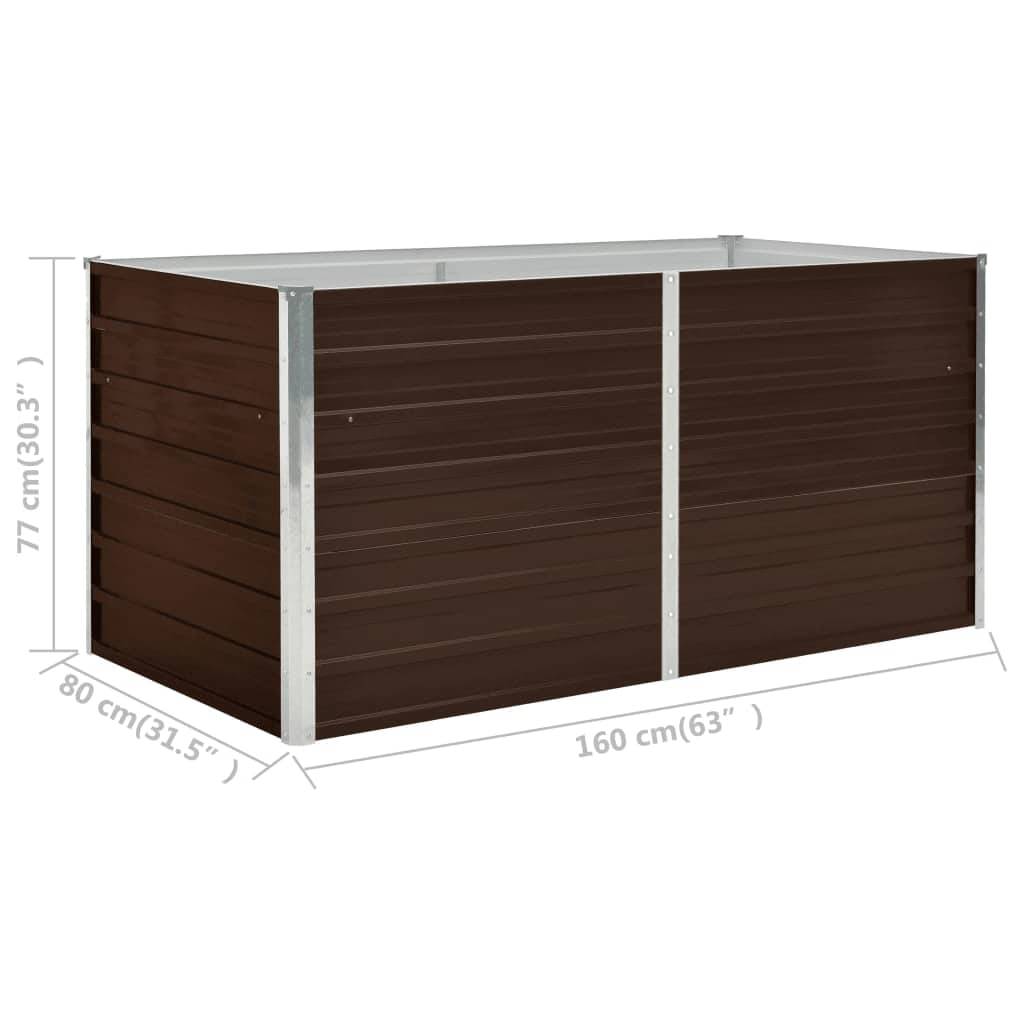 vidaXL Hochbeet Braun 160 x 80 x 77 cm Verzinkter Stahl