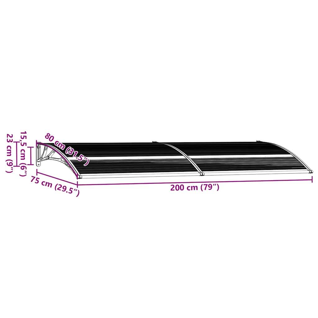 vidaXL Vordach Schwarz 200x75 cm PC