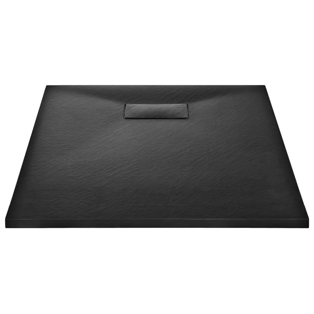 vidaXL Duschwanne SMC Schwarz 100×70 cm