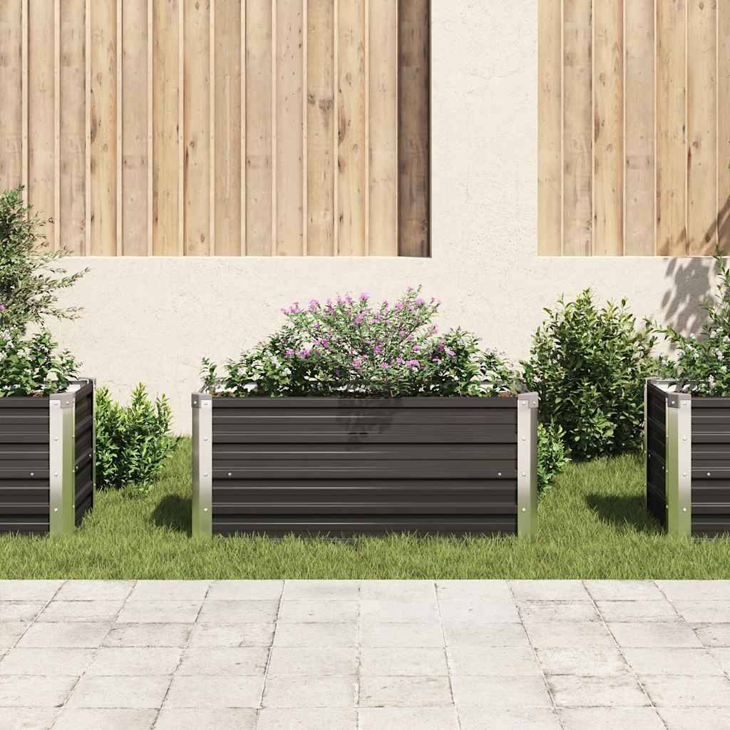 vidaXL Garten-Hochbeet Anthrazit 100 x 40 x 45 cm Verzinkter Stahl