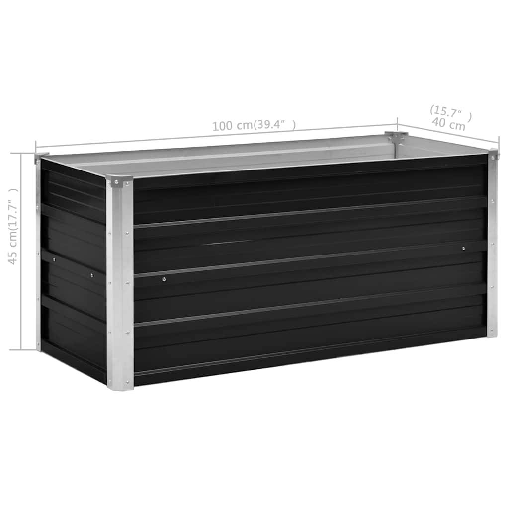 vidaXL Garten-Hochbeet Anthrazit 100 x 40 x 45 cm Verzinkter Stahl