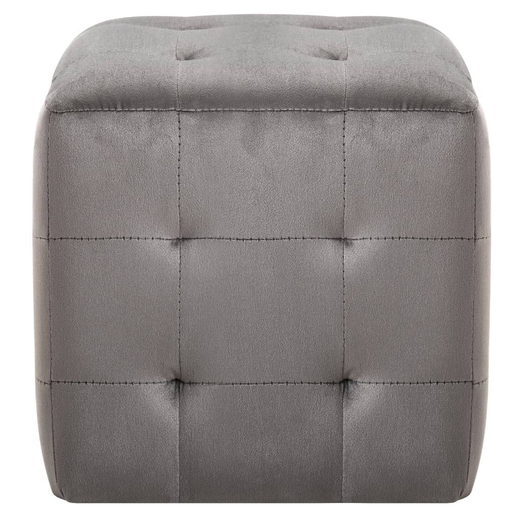 vidaXL Nachttische 2 Stk. Grau 30×30×30 cm Samtstoff