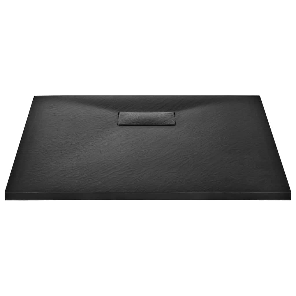 vidaXL Duschwanne SMC Schwarz 90×80 cm