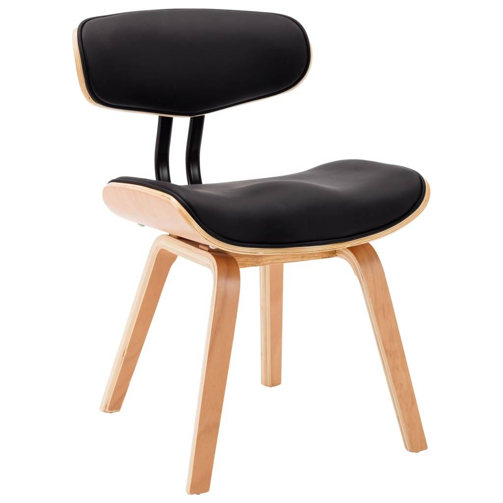 vidaXL Esszimmerstühle 2 Stk. Schwarz Bugholz und Kunstleder