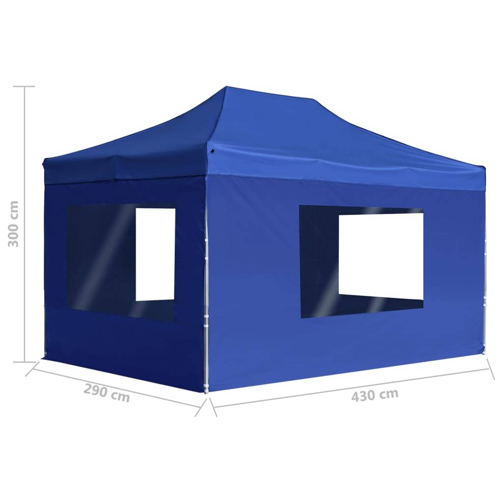 vidaXL Profi-Partyzelt Faltbar mit Wänden Aluminium 4,5x3 m Blau