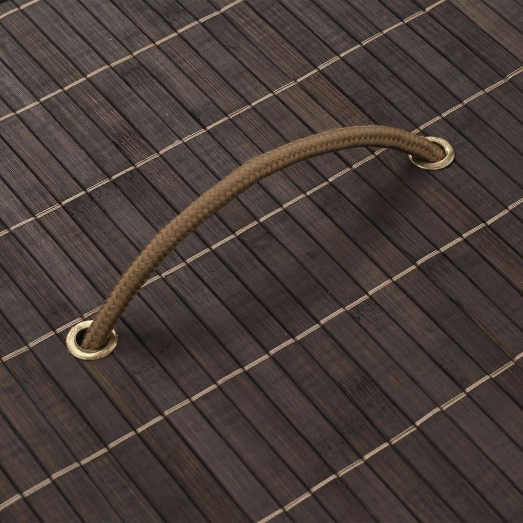 vidaXL Bambus-Wäschekorb Oval Dunkelbraun