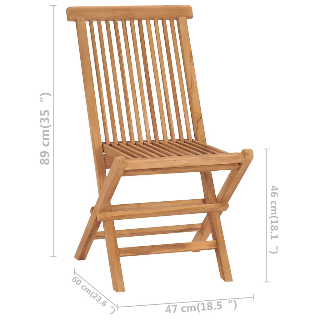 vidaXL Klappbare Gartenstühle 2 Stk. Massivholz Teak