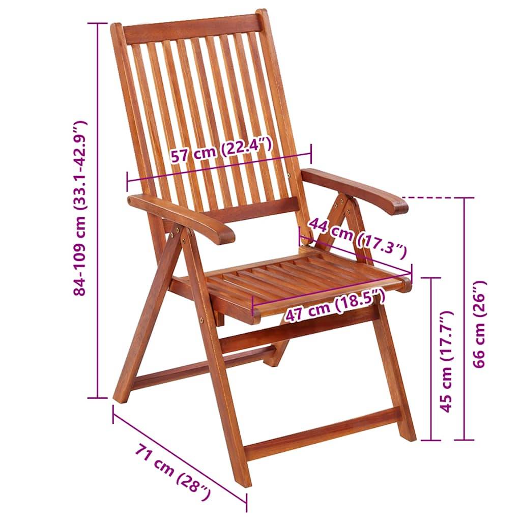 vidaXL Gartenstühle 2 Stk. Klappbar Akazie Massivholz Braun