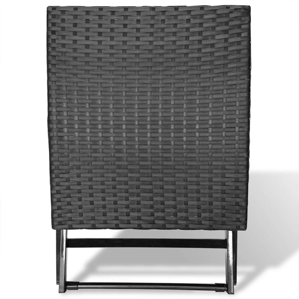 vidaXL Klapphocker Poly Rattan Schwarz