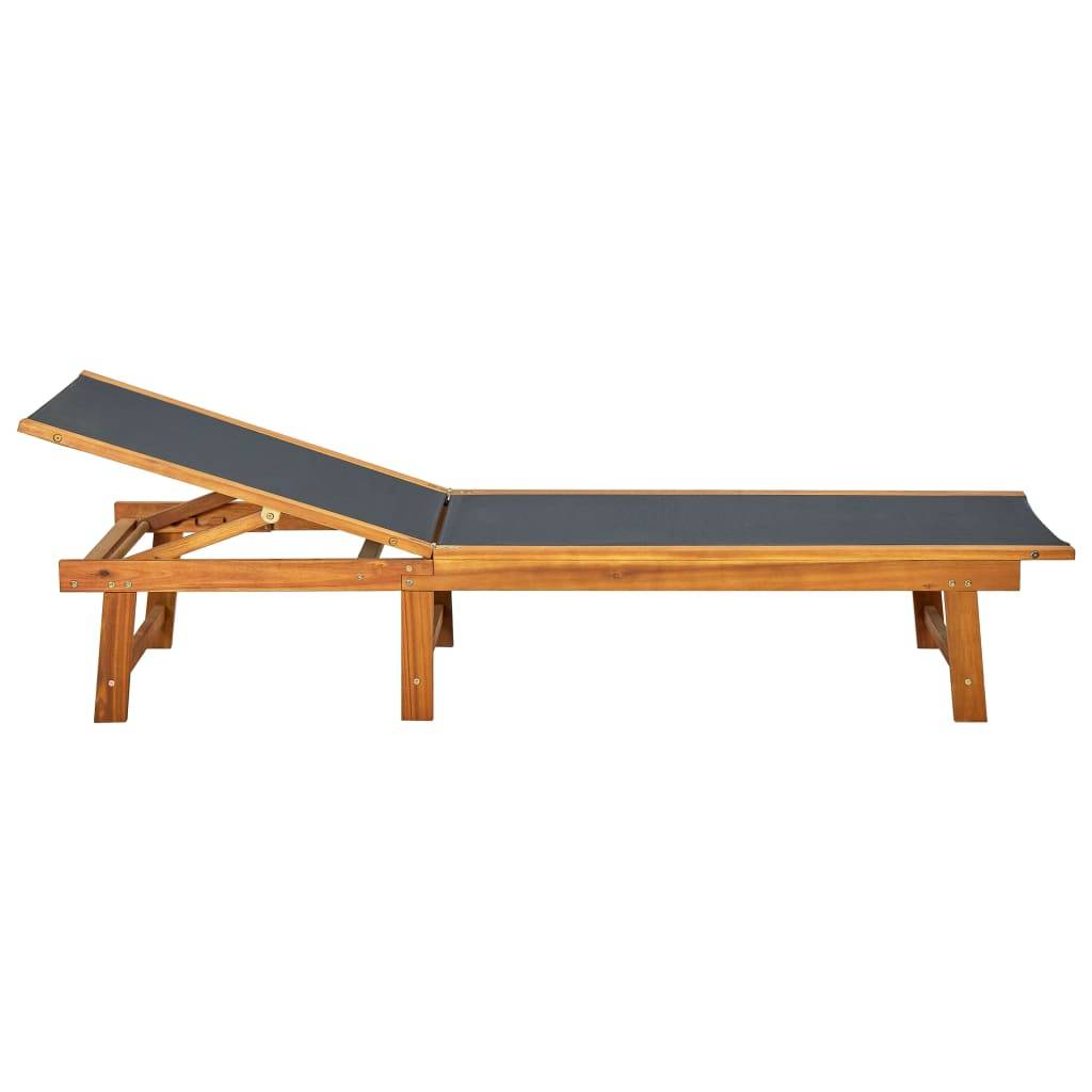 vidaXL Sonnenliege mit Tisch Massivholz Akazie und Textilene