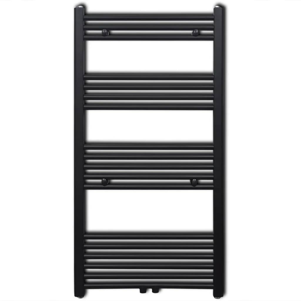 Handtuchheizkörper Warmwasser Gerade Schwarz 600x1160 mm
