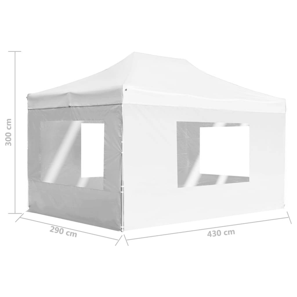 vidaXL Profi-Partyzelt Faltbar mit Wänden Aluminium 4,5×3m Weiß