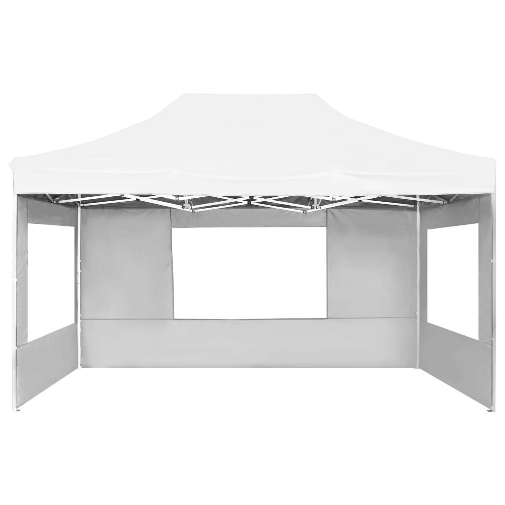 vidaXL Profi-Partyzelt Faltbar mit Wänden Aluminium 4,5×3m Weiß