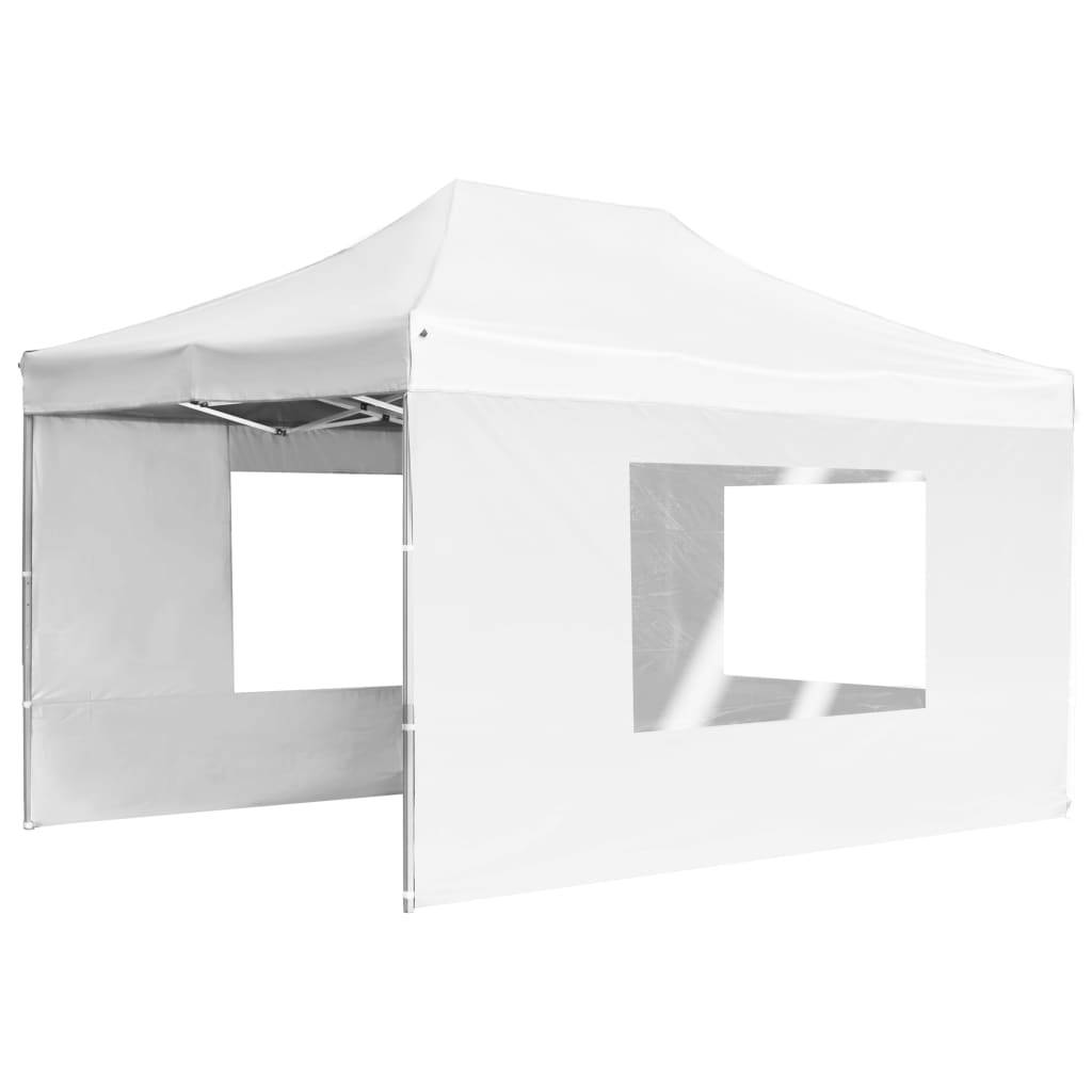 vidaXL Profi-Partyzelt Faltbar mit Wänden Aluminium 4,5×3m Weiß