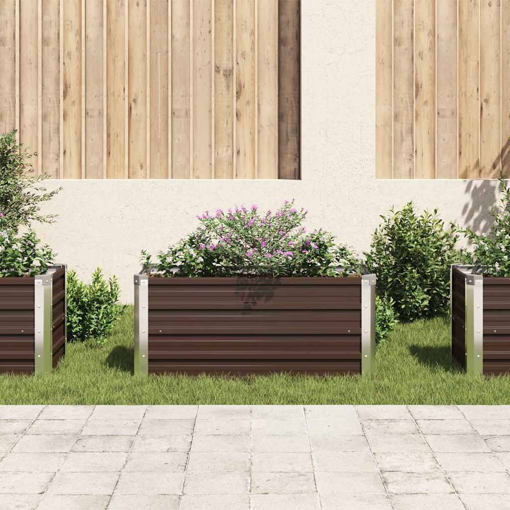 vidaXL Garten-Hochbeet Braun 100 x 40 x 45 cm Verzinkter Stahl