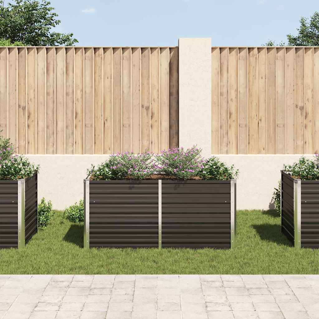 vidaXL Hochbeet Anthrazit 160 x 80 x 77 cm Verzinkter Stahl