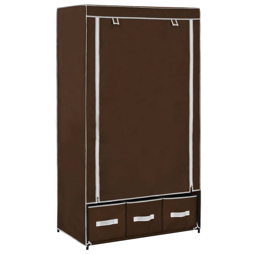 vidaXL Kleiderschrank Braun 87 x 49 x 159 cm Stoff