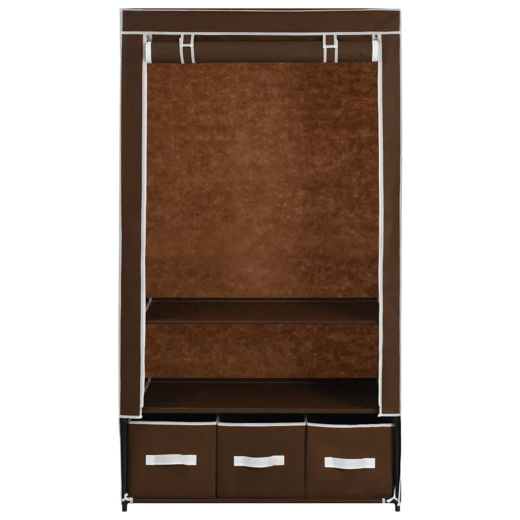 vidaXL Kleiderschrank Braun 87 x 49 x 159 cm Stoff