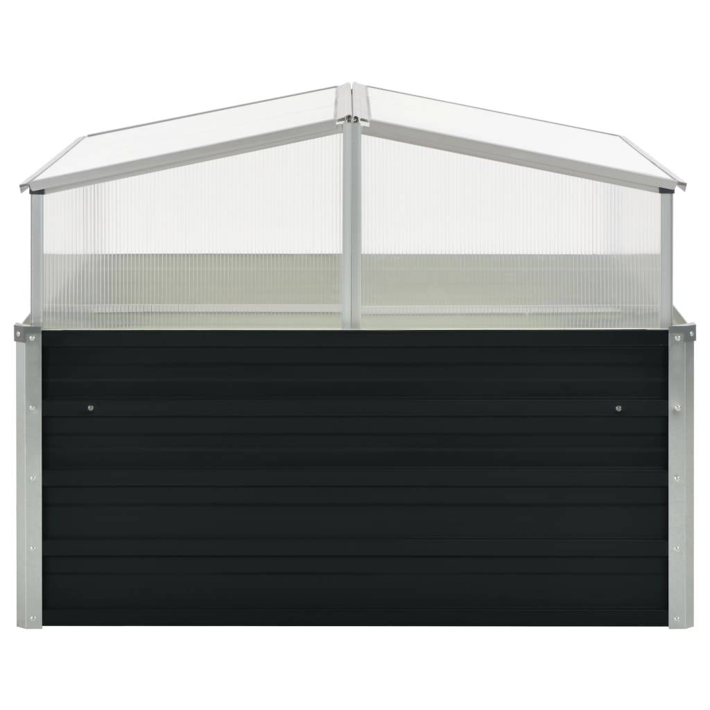vidaXL Gewächshaus Anthrazit 100x100x77 cm Verzinkter Stahl