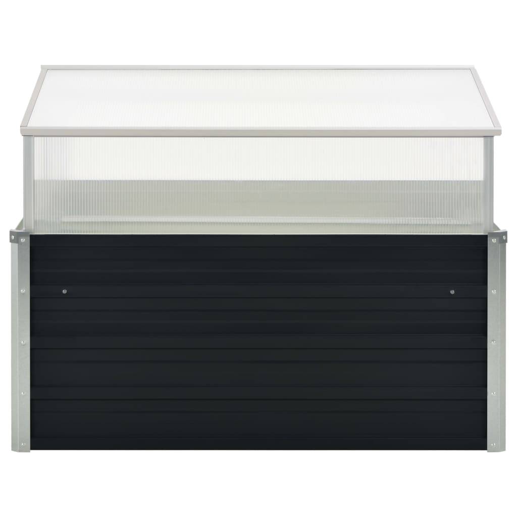vidaXL Gewächshaus Anthrazit 100x100x77 cm Verzinkter Stahl