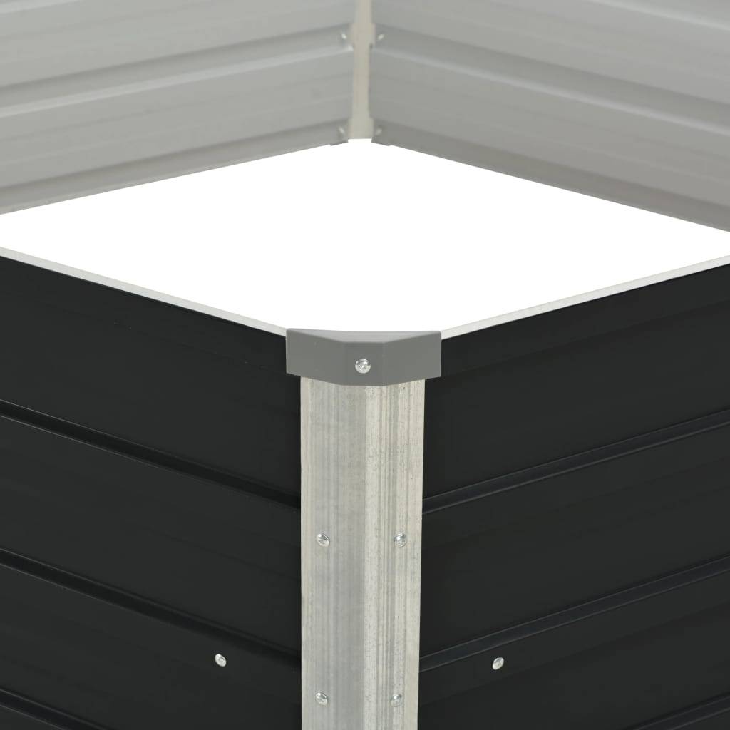vidaXL Hochbeet Anthrazit 129 x 129 x 45 cm Verzinkter Stahl