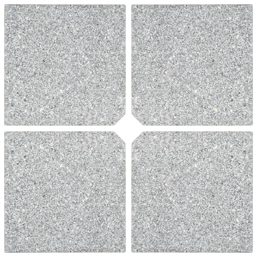 vidaXL Schirm-Gewichtsplatten 4 Stk. Quadratisch Grau Granit 100 kg