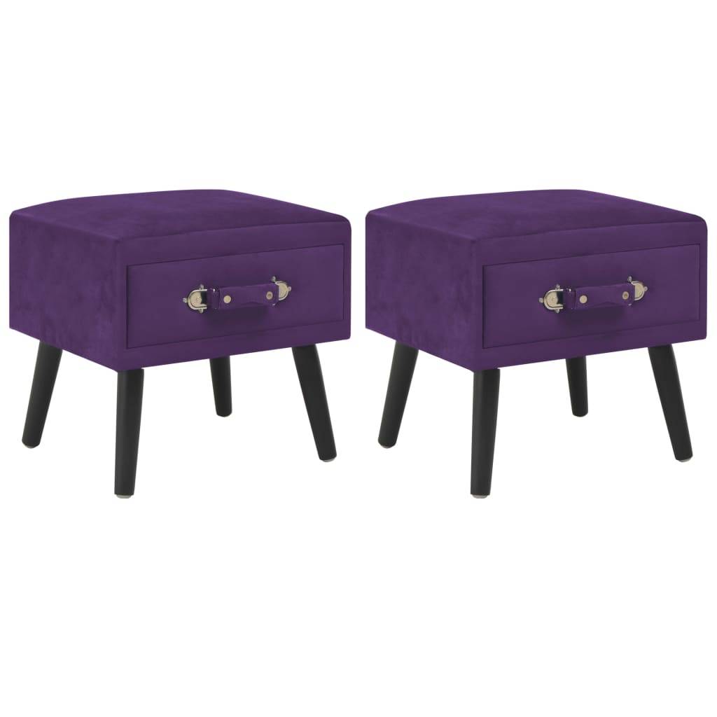 vidaXL Nachttische 2 Stk. Dunkelviolett 40 x 35 x 40 cm Samt