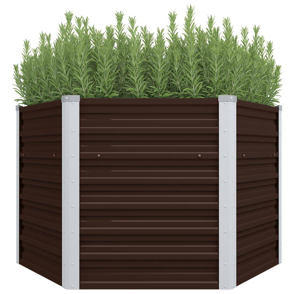vidaXL Garten-Hochbeet Braun 129 x 129 x 77 cm Verzinkter Stahl