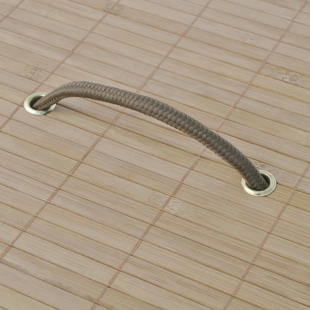 vidaXL Bambus-Wäschekorb Rund Natur