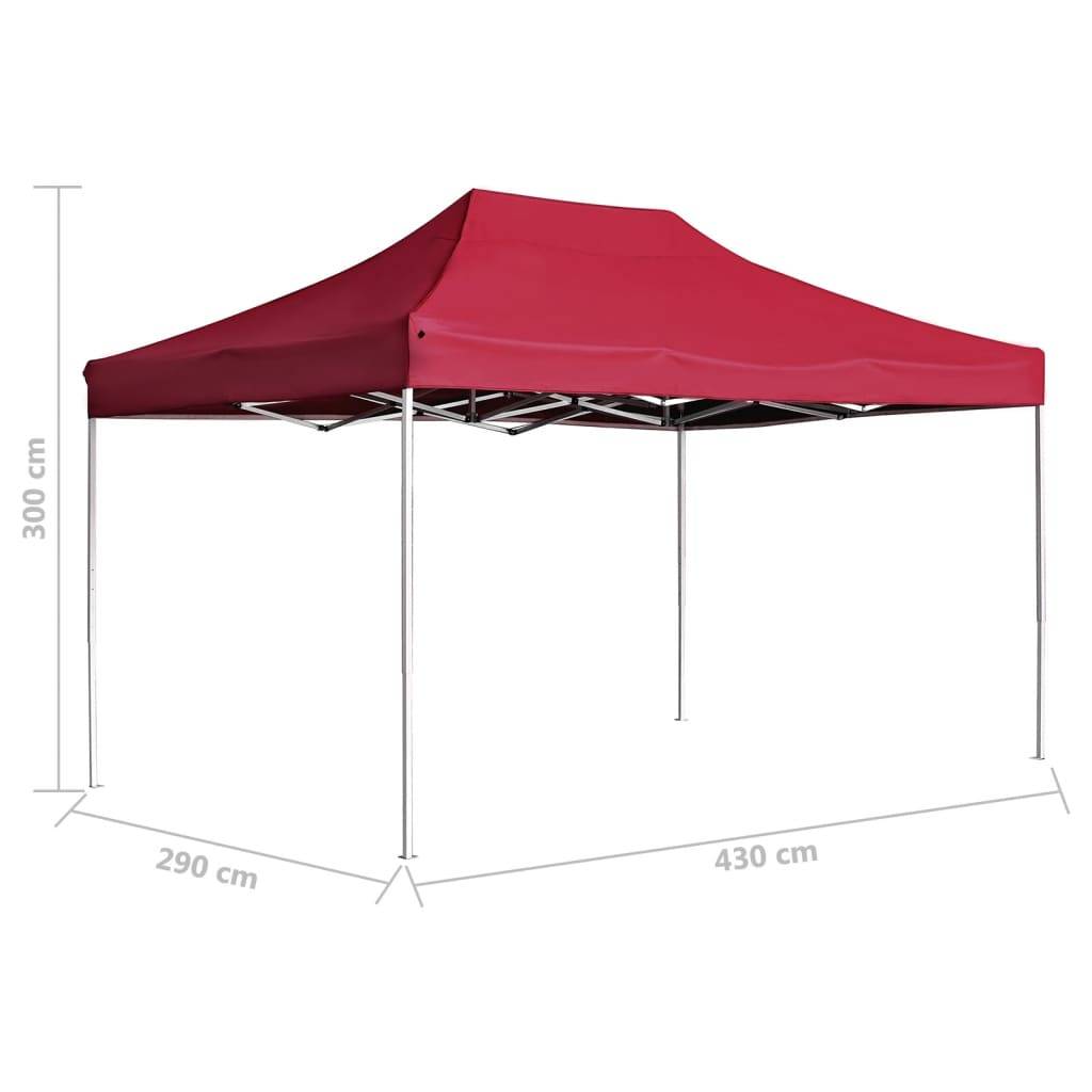 vidaXL Profi-Partyzelt Faltbar Aluminium 4,5x3 m Weinrot